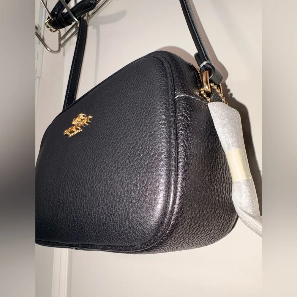 NWT Coach Mini Jamie Camera Bag in Black Pebble Leather - Picture 4 of 16